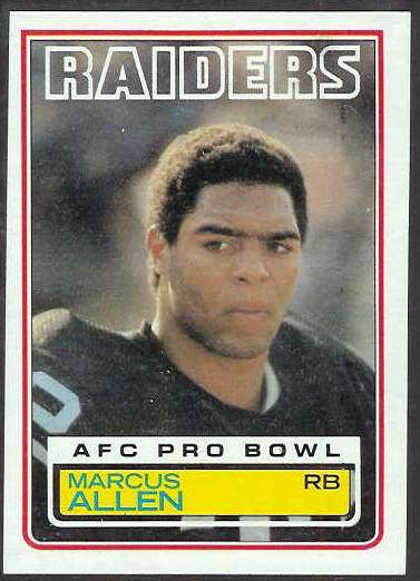 1983 Topps FB #294 Marcus Allen ROOKIE [#b] Football cards value