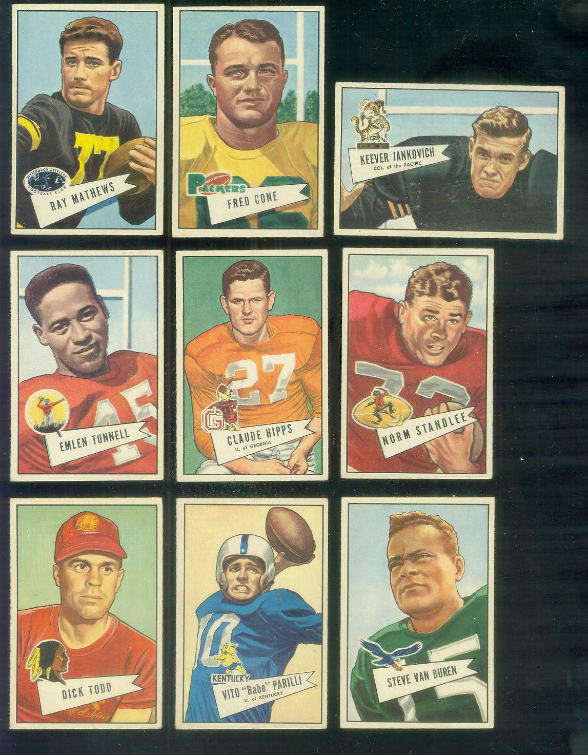 1952 Bowman Small FB # 45 Steve Van Buren (Eagles) Football cards value