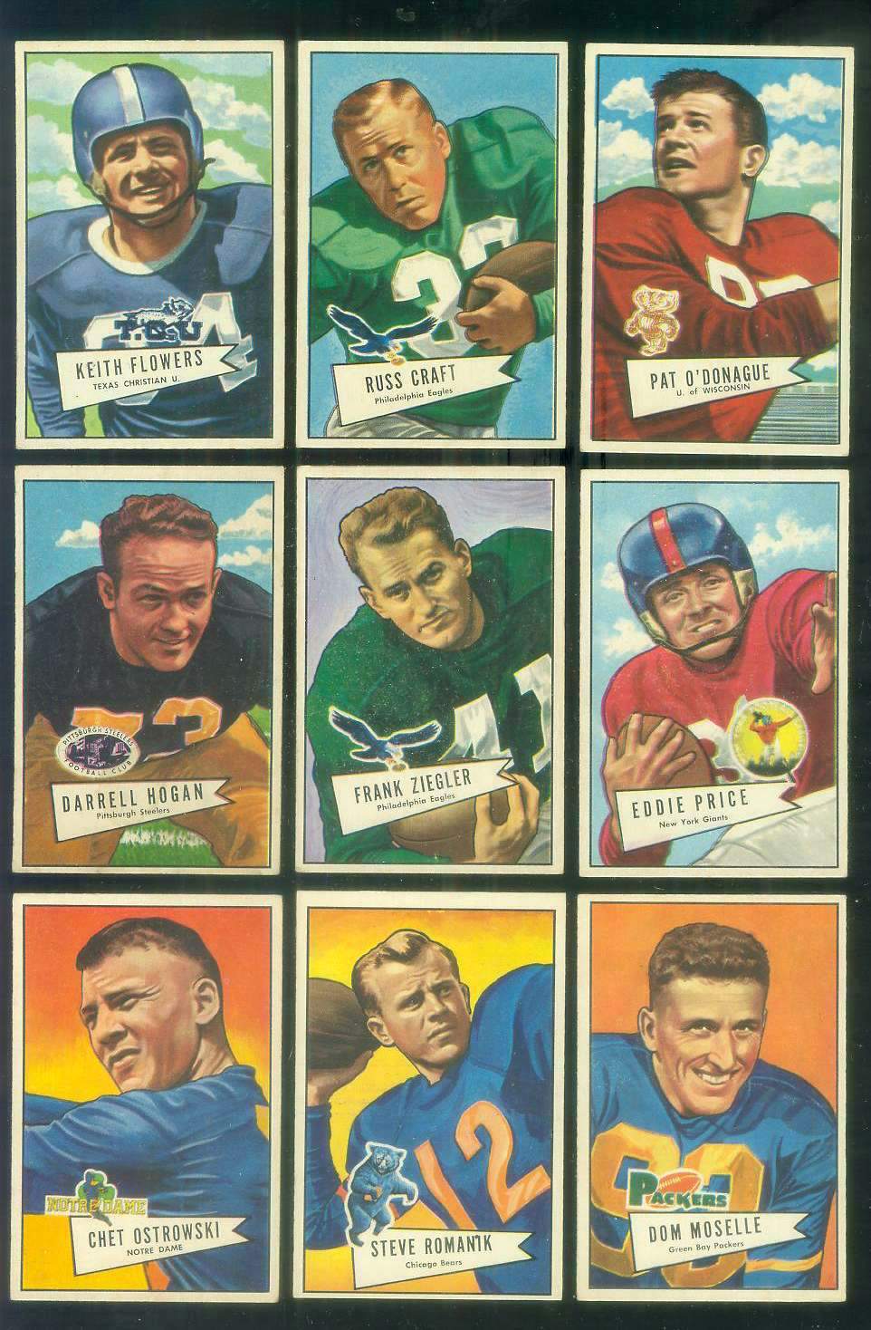 1952 Bowman Small FB #123 Eddie Price (New York Giants) Football cards value