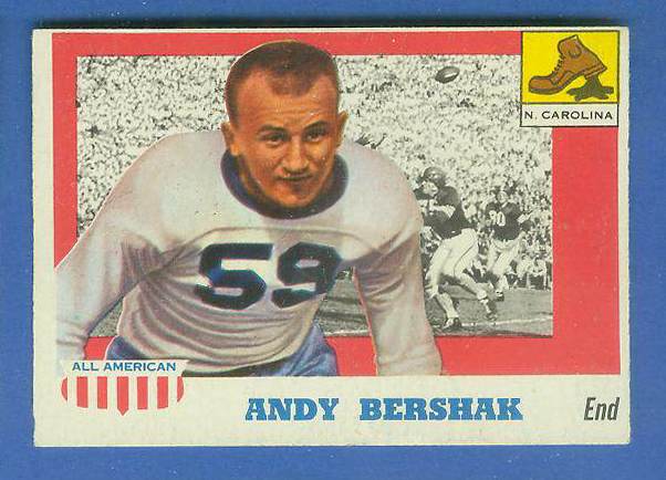 1955 Topps ALL-AMERICAN FB #..7 Andy Bershak (North Carolina) Football cards value