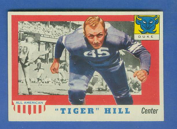 1955 Topps ALL-AMERICAN FB #.60 Dan 'Tiger' Hill [#a] (DUKE) Football cards value