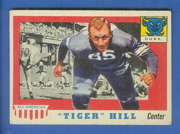 1955 Topps ALL-AMERICAN FB #.60 Dan 'Tiger' Hill [#b] (DUKE) Football cards value