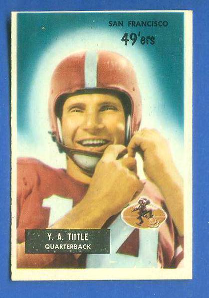 1955 Bowman FB #.72 Y.A. Tittle [#c] (49ers) Football cards value