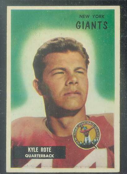 1955 Bowman FB #137 Kyle Rote (NY Giants) Football cards value