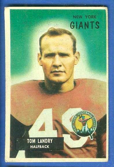 1955 Bowman FB #152 Tom Landry (NY Giants) Football cards value