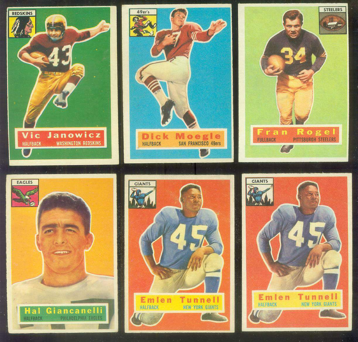 1956 Topps FB # 17 Emlen Tunnell (New York Giants) Football cards value