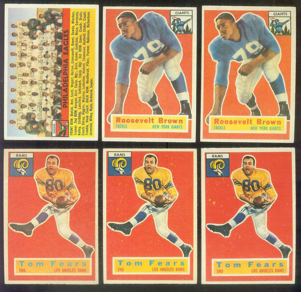 1956 Topps FB # 41 Roosevelt Brown ROOKIE (NY GIants) Football cards value