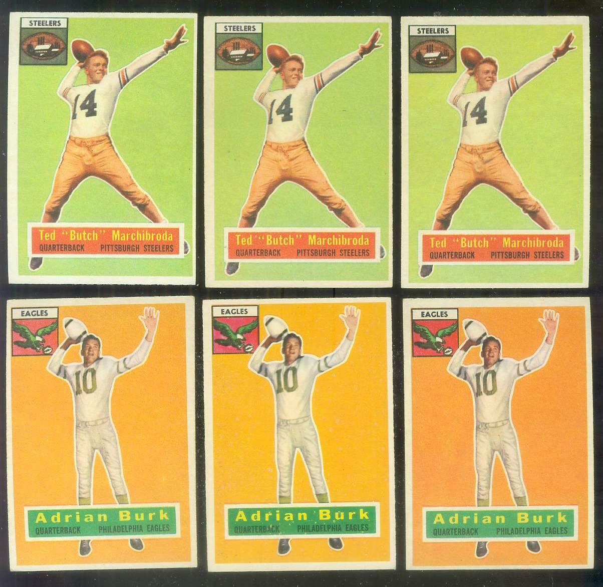 1956 Topps FB # 51 Ted Marchibroda (Steelers) Football cards value