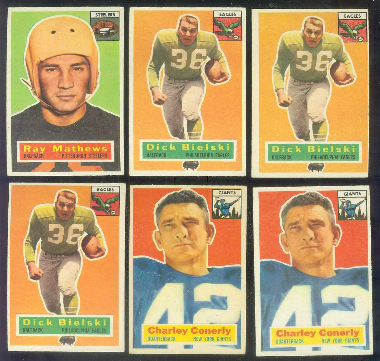 1956 Topps FB # 77 Charley Conerly (New York Giants) Football cards value