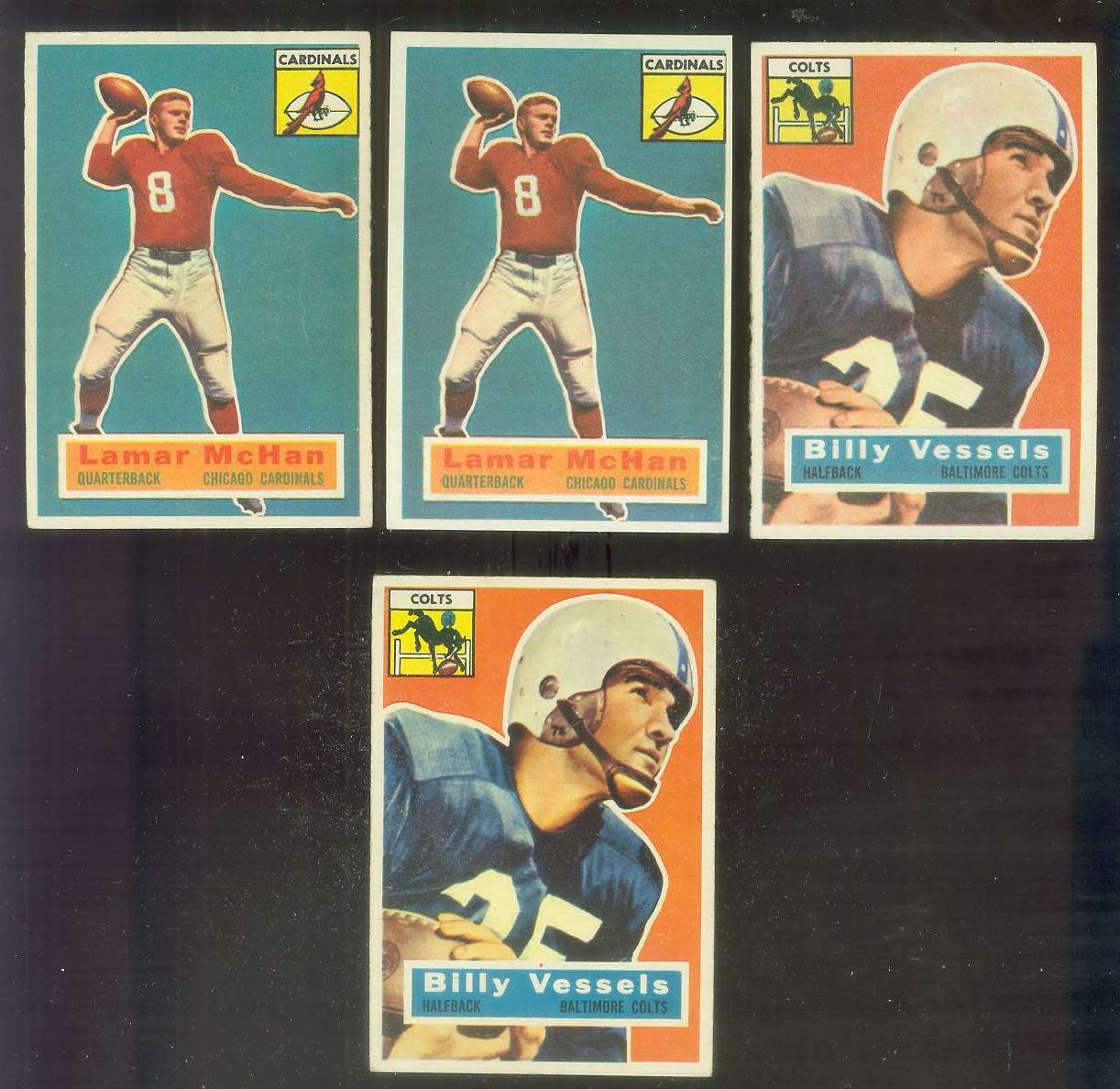 1956 Topps FB #120 Billy Vessels ROOKIE (Colts) Football cards value