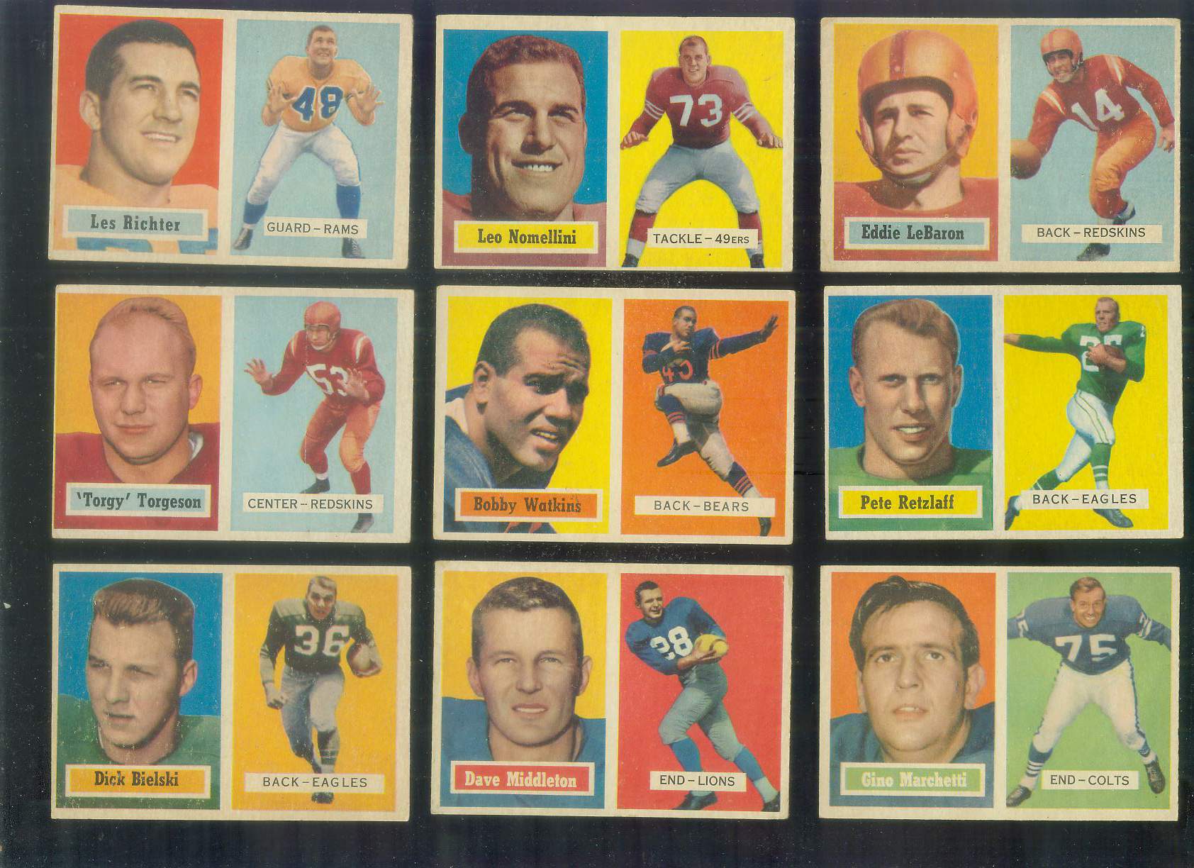 1957 Topps FB #..1 Eddie Lebaron [#x] (Redskins) Football cards value
