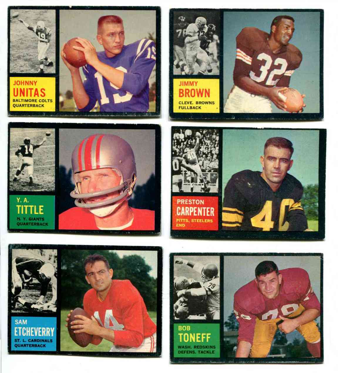 1962 Topps FB #  1 Johnny Unitas (Colts) Football cards value