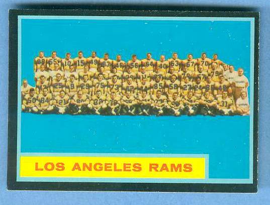 1962 Topps FB # 89 Los Angeles Rams TEAM CARD [#] SHORT PRINT Football cards value