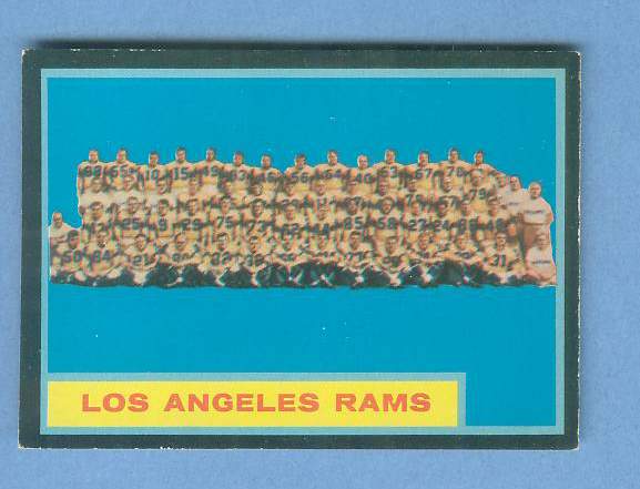 1962 Topps FB #.89 Los Angeles Rams TEAM CARD [#c] SHORT PRINT Football cards value
