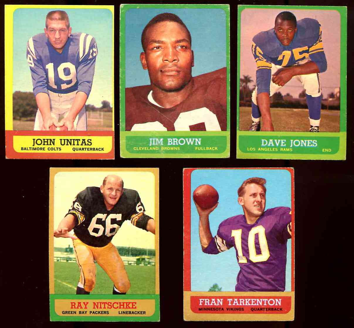 1963 Topps FB #  1 Johnny Unitas (Colts) Football cards value