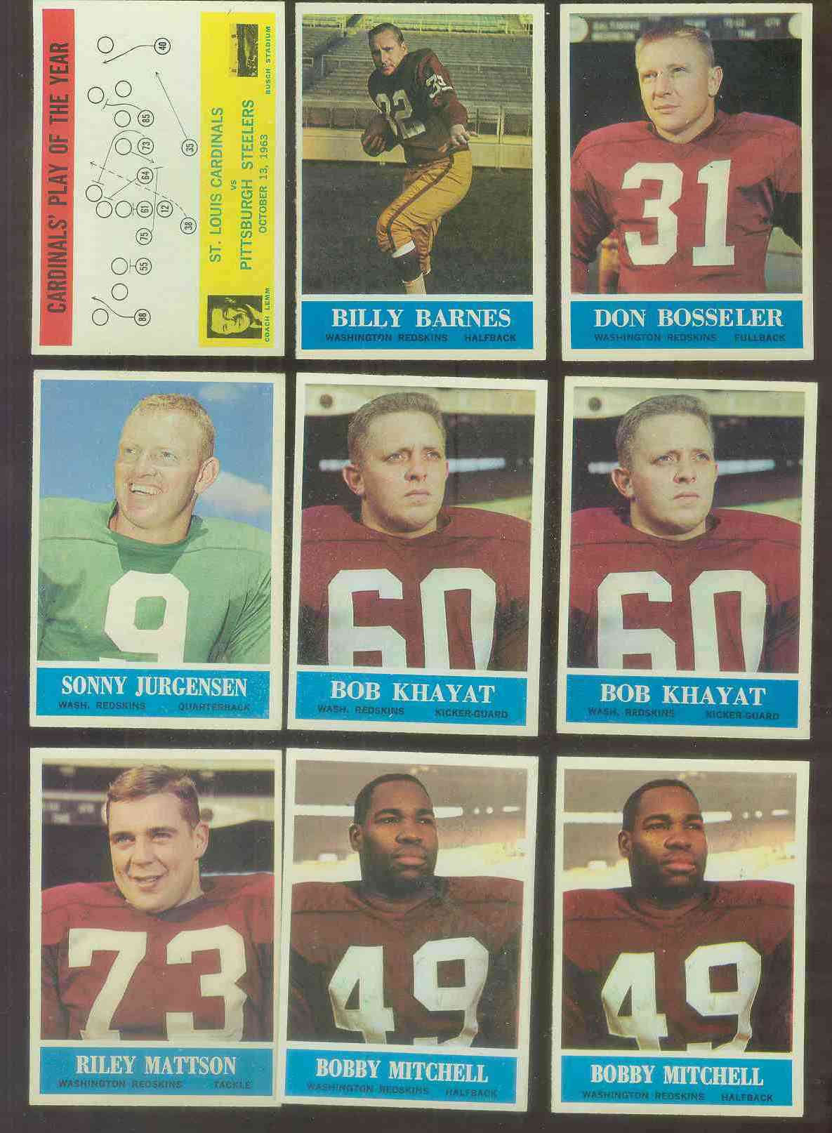 1964 Philadelphia FB #187 Bob Khayat (Redskins) Football cards value