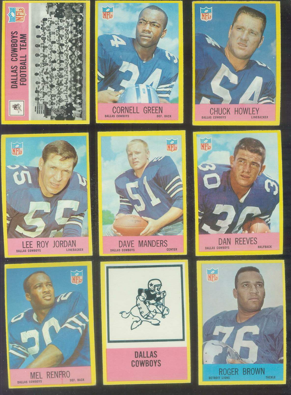 1967 Philadelphia FB #.54 Lee Roy Jordan ROOKIE [#x] Football cards value