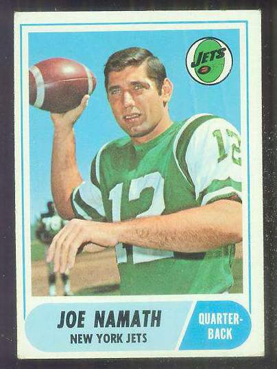 1968 Topps FB #.65 Joe Namath (Jets) Football cards value