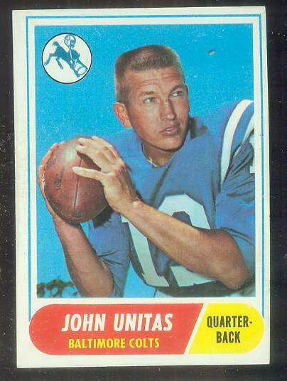 1968 Topps FB #100 Johnny Unitas [#b] (Colts) Football cards value