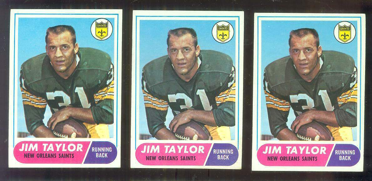 1968 Topps FB #160 Jim Taylor [#] (Saints) Football cards value