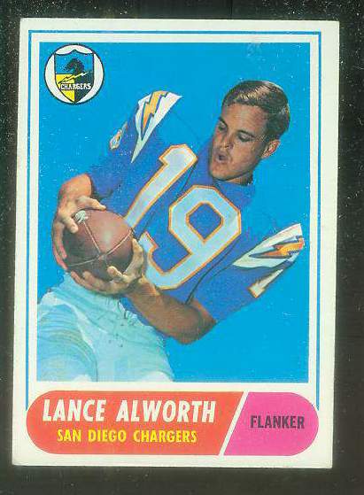 1968 Topps FB #193 Lance Alworth [#b] (Chargers) Football cards value