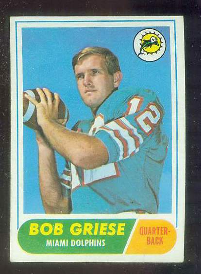 1968 Topps FB #196 Bob Griese ROOKIE (Dolphins) Football cards value