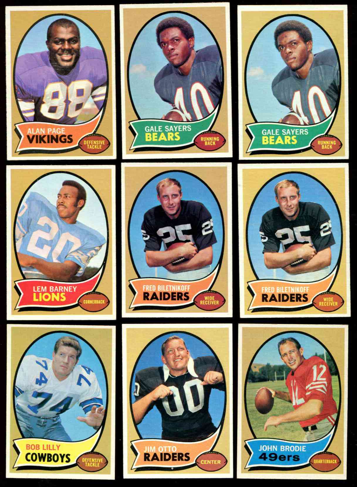 1970 Topps FB # 70 Gale Sayers (Bears) Football cards value