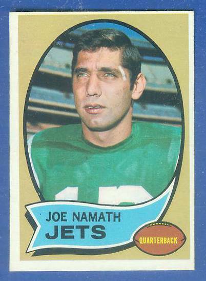 1970 Topps FB #150 Joe Namath (Jets) Football cards value