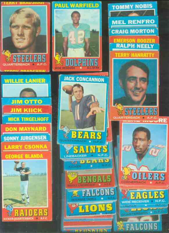 1971 Topps  Football - Starter Set/Lot (111) w/STARS,ROOKIES,HALL-of-FAMERS Football cards value