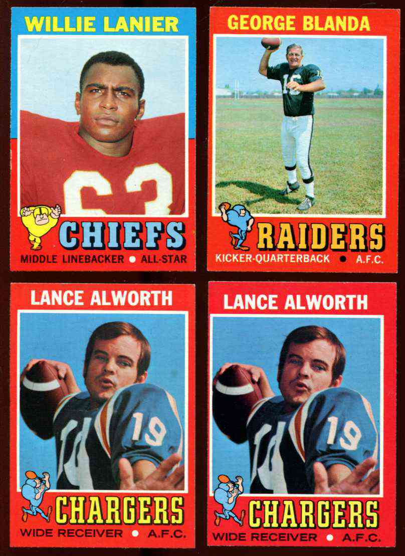 1971 Topps FB # 10 Lance Alworth (Chargers) Football cards value