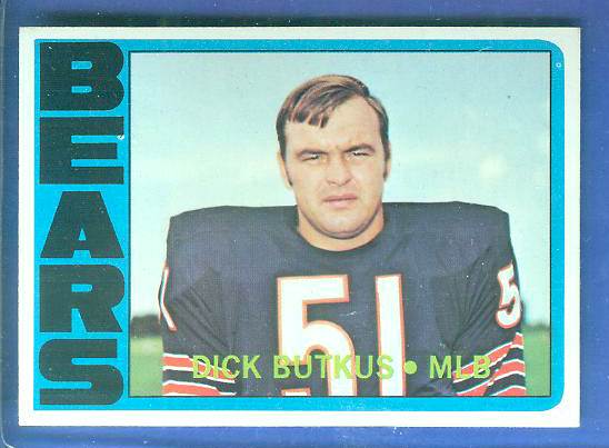 1972 Topps FB #170 Dick Butkus [#a] (Bears) Football cards value