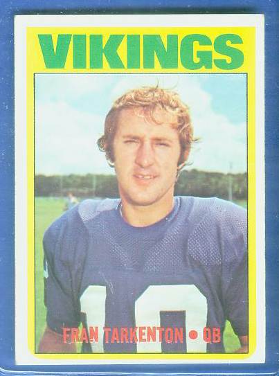 1972 Topps FB #225 Fran Tarkenton [#b] (Vikings) Football cards value