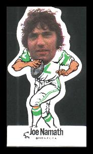  Joe Namath - 1972 Vinyl Sticker FB Football cards value