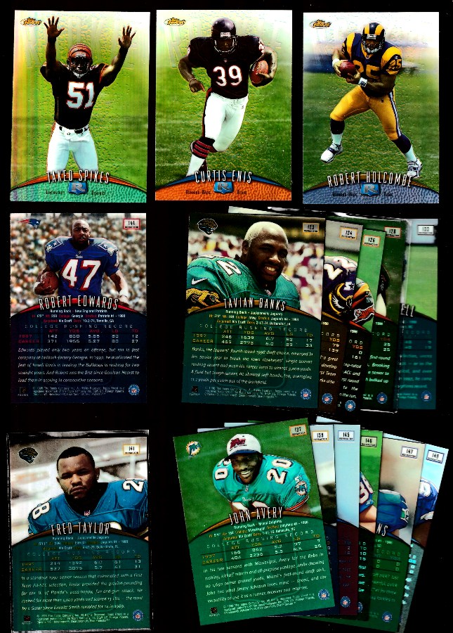  1998 Finest No-Protectors REFRACTORS - Lot of (16) different Football cards value