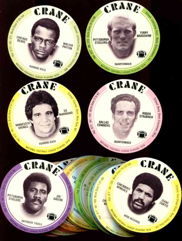 1976 Crane FB Discs  - Lot of (52) assorted with WALTER PAYTON ROOKIE !!! Football cards value