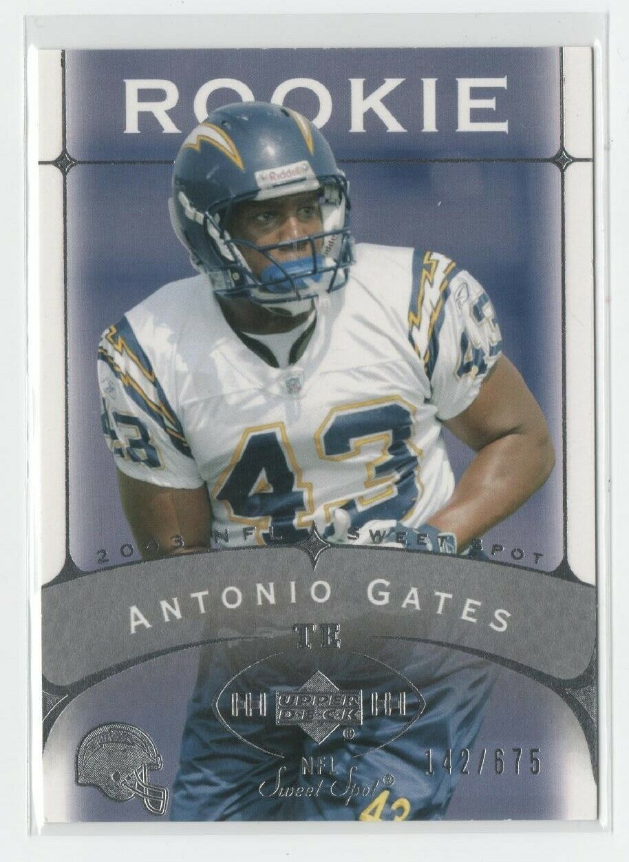 Antonio Gates - 2003 Upper Deck Sweet Spot #173 ROOKIE (Chargers) Football cards value
