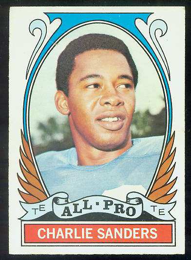 1972 Topps FB #264 Charlie Sanders [#a] VERY SCARCE SHORT PRINT (Lions) Football cards value