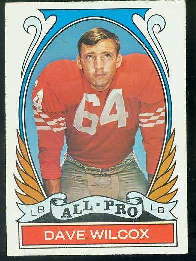 1972 Topps FB #282 Dave Wilcox [#a] VERY SCARCE SHORT PRINT (49ers) Football cards value