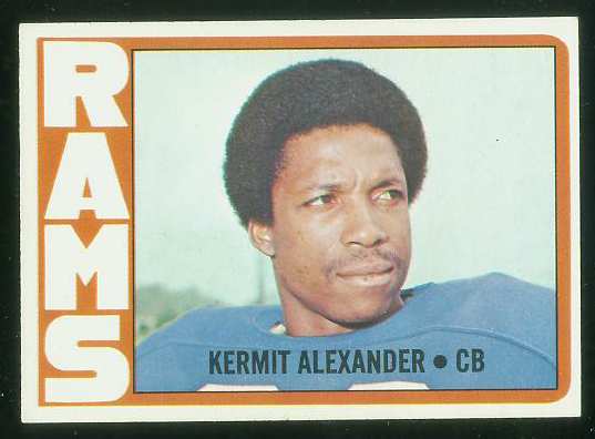 1972 Topps FB #289 Kermit Alexander VERY SCARCE SHORT PRINT (Rams) Football cards value