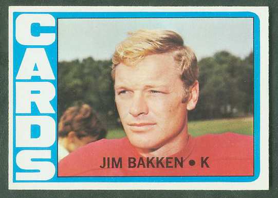 1972 Topps FB #298 Jim Bakken VERY SCARCE SHORT PRINT (Cardinals) Football cards value