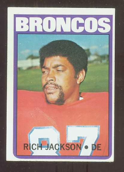 1972 Topps FB #310 Rich Jackson VERY SCARCE SHORT PRINT (Broncos) Football cards value