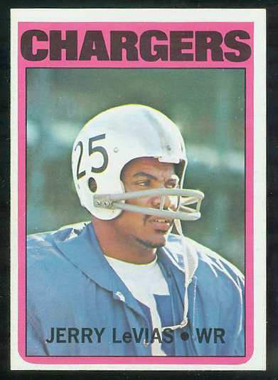 1972 Topps FB #317 Jerry Levias [#a] VERY SCARCE SHORT PRINT (Chargers) Football cards value