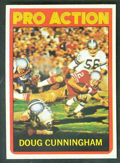 1972 Topps FB #345 Doug Cunningham IA [#a] VERY SCARE SHORT PRINT (49ers) Football cards value