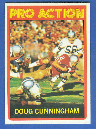 1972 Topps FB #345 Doug Cunningham IA [#b] VERY SCARE SHORT PRINT (49ers) Football cards value