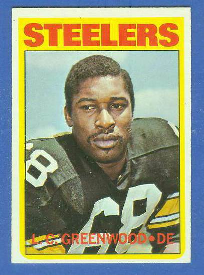1972 Topps FB #101 L.C. Greenwood ROOKIE [#b] (Steelers) Football cards value