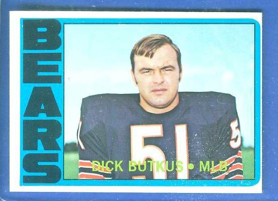 1972 Topps FB #170 Dick Butkus [#b] (Bears) Football cards value
