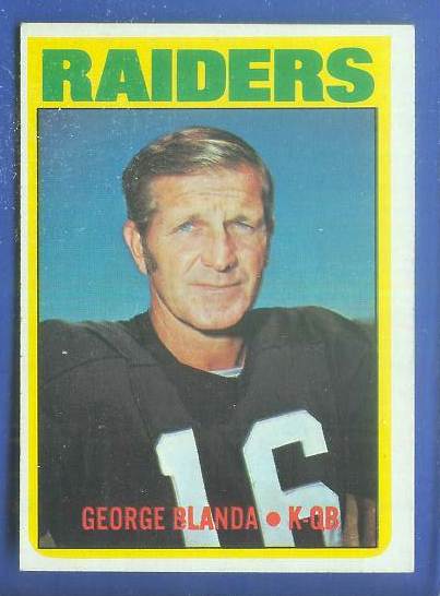 1972 Topps FB #235 George Blanda [#c] (Raiders) Football cards value