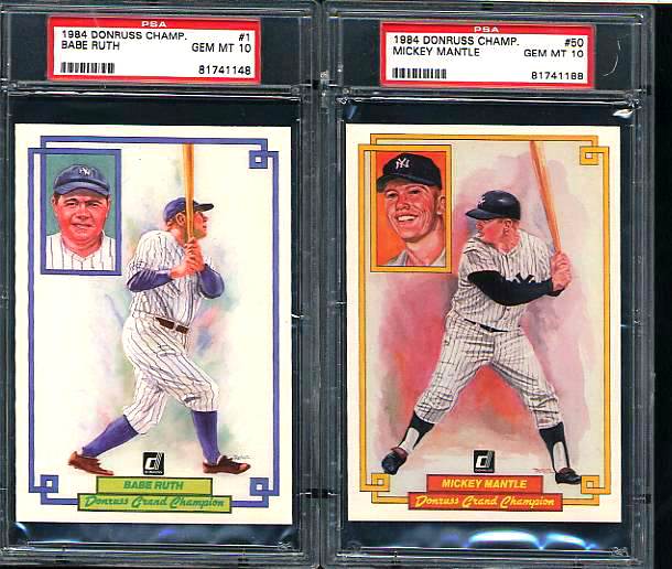 Babe Ruth - 1984 Donruss Champions #1 [PSA-10 GEM MINT !!!] Baseball cards