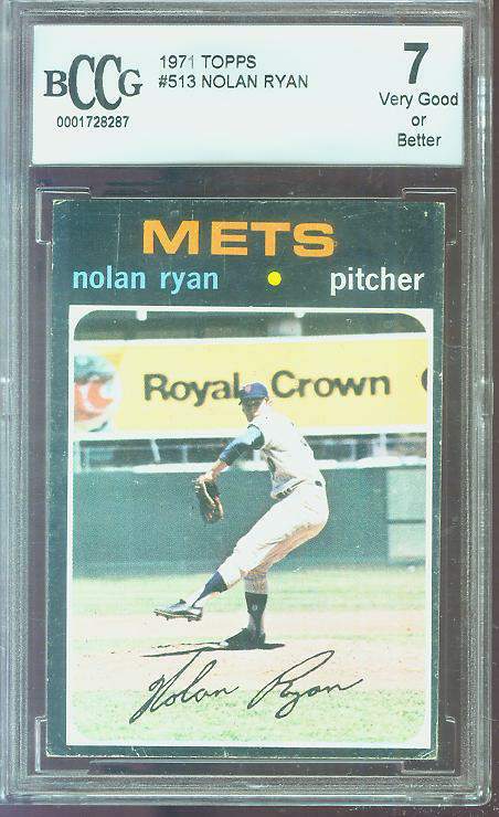 1971 Topps #513 Nolan Ryan [BCCG-7] (Mets) Baseball cards value