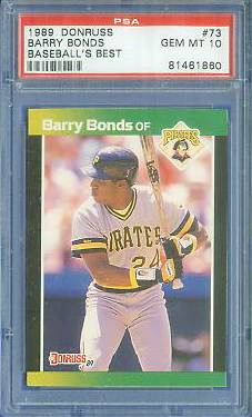 Barry Bonds - 1989 Donruss Baseball's Best #73 [GEM MINT PSA-10 !!!] Baseball cards